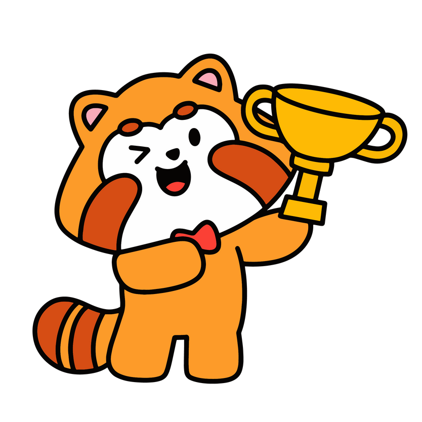 Maskot Himalaya membawa piala